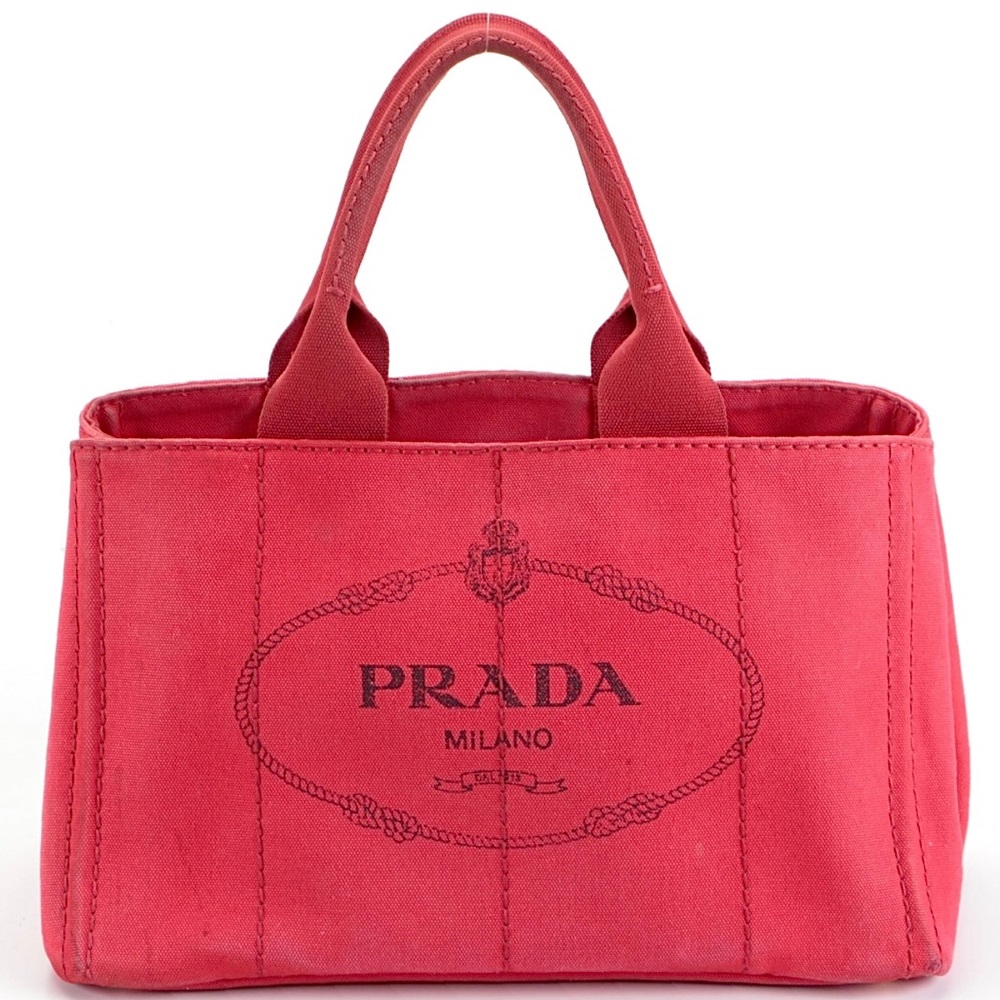 PRADA CANAPA Red Canvas Tote